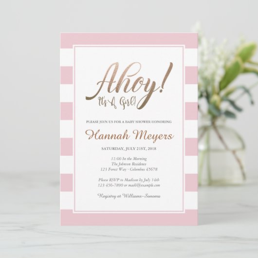 Ahoy! Es ist eine Einladung für ein Baby-Kindermäd (Stehend Vorderseite)