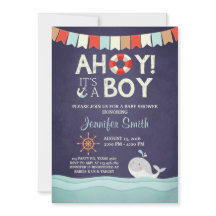 Ahoy es ist eine junge Dusche Einladung Ozean naut