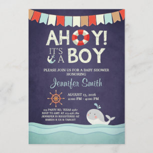 Ahoy es ist eine junge Dusche Einladung Ozean naut