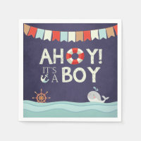 Ahoy Es ist eine junge Dusche Napkins Ocean Nautic