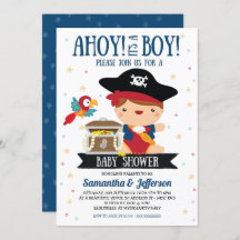 Ahoy Es ist eine junge Pirate Baby Shower Einladun