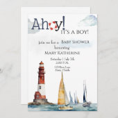 Ahoy Es ist eine kleine Schönheitsdusche Einladung (Vorne/Hinten)