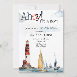 Ahoy Es ist eine kleine Schönheitsdusche Einladung