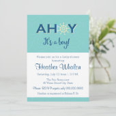 Ahoy es ist eine nautische Baby-Dusche Einladung (Stehend Vorderseite)