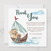 Ahoy es ist eine nautische Teddybär Babydusche Dankeskarte (Vorderseite)