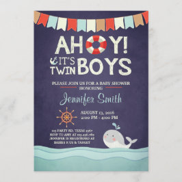 Ahoy es ist zwei Boys Dusche einladen Ocean Nautic Einladung