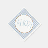 Ahoy ist ein Baby aus Blau und Weiß Serviette (Ecke)