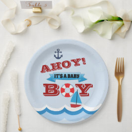 Ahoy ist ein Baby Boy Paper Plate Pappteller