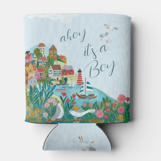 Ahoy ist ein Baby-Dusche-Party Dosenkühler (Rückseite)