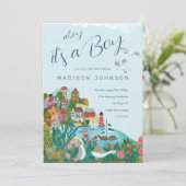 Ahoy ist ein Baby-Dusche-Party Einladung (Stehend Vorderseite)