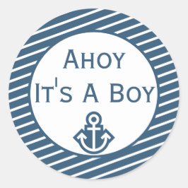 Ahoy ist ein Baby-Duschkleber Runder Aufkleber