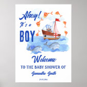 Ahoy ist ein Baby-nautical-Baby-Dusche Begrüßungsz Poster (Vorne)