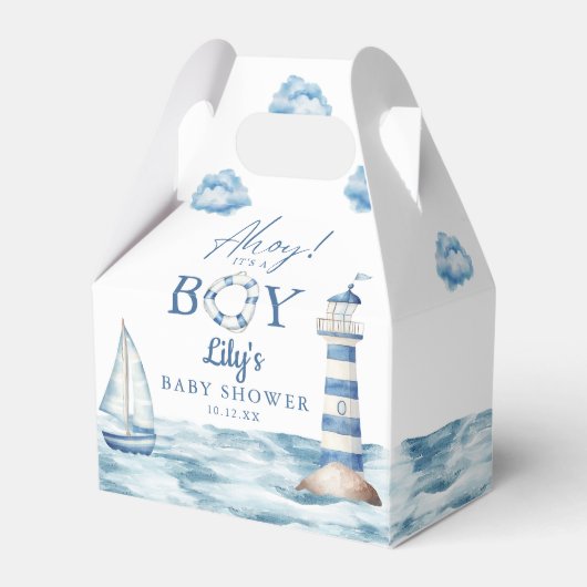 Ahoy ist ein Baby Nautical Baby Dusche Geschenkschachtel (Vorderseite)