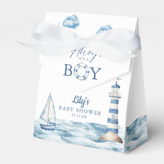 Ahoy ist ein Baby Nautical Baby Dusche Geschenkschachtel (Vorderseite)