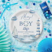 Ahoy ist ein Baby Nautical Baby Dusche Pappteller (Party)