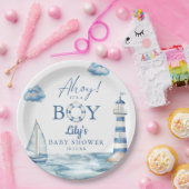 Ahoy ist ein Baby Nautical Baby Dusche Pappteller (Party)