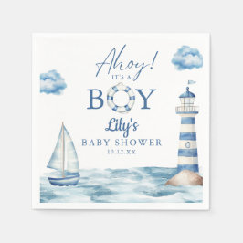 Ahoy ist ein Baby Nautical Baby Dusche Serviette