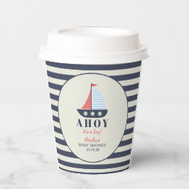 Ahoy ist ein Baby Nautical Baby Shower Paper Cups Pappbecher