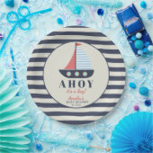 Ahoy ist ein Baby Nautical Baby Shower Paper Telle Pappteller (Party)