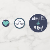 Ahoy ist ein Junge Anker individuell anpassbare Ko Konfetti (Rückseiten)