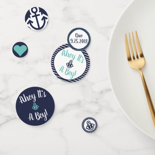 Ahoy ist ein Junge Anker individuell anpassbare Ko Konfetti (Gruppe)