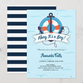 Ahoy ist ein Junge Anker nautical Baby Shower Einladung