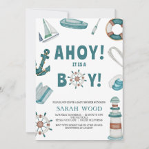 AHOY ist ein Junge, eine Babydusche