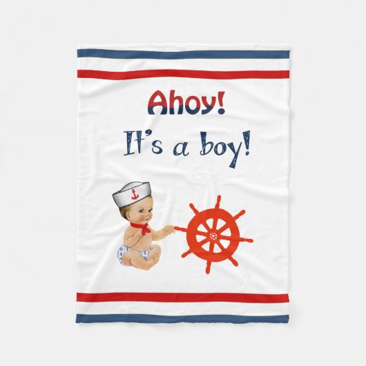 Ahoy ist ein Junge Fleece-Blanket Fleecedecke (Vorderseite)