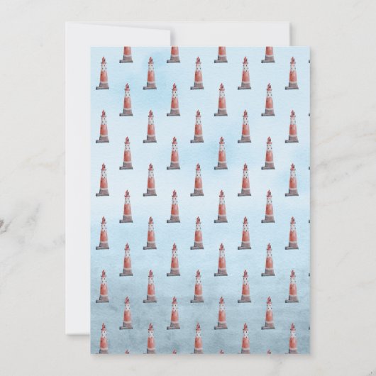 Ahoy ist ein Junge Leuchtturm Ocean Baby Sprinkle Einladung (Rückseite)