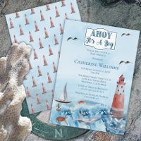 Ahoy ist ein Junge Leuchtturm Ocean Baby Sprinkle