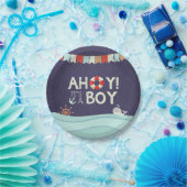 Ahoy ist ein Junge Papier Teller Dusche Ozeanautik (Party)