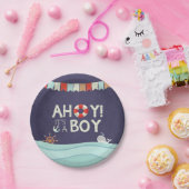 Ahoy ist ein Junge Papier Teller Dusche Ozeanautik (Party)