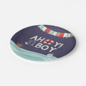 Ahoy ist ein Junge Papier Teller Dusche Ozeanautik (Schrägansicht)