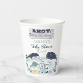 Ahoy ist ein Junge unter der Sea Baby Dusche Pappbecher (Rückseite)