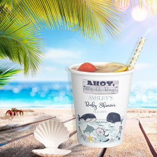 Ahoy ist ein Junge unter der Sea Baby Dusche Pappbecher