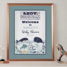 Ahoy ist ein Junge unter der Sea Baby Dusche Poster