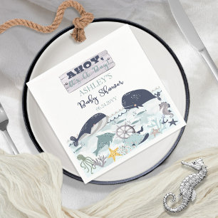 Ahoy ist ein Junge unter der Sea Baby Dusche Serviette