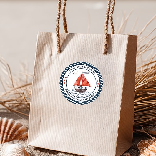 Ahoy ist ein männlicher Nautiker Runder Aufkleber