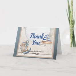 Ahoy ist ein nautisches Foto für Jungen Dankeskarte