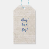 Ahoy ist ein nautisches Thema für Jungen Geschenkanhänger (Rückseite)