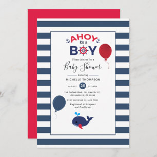 Ahoy ist eine Baby-Baby-Dusche für Boy Nautical Bo Einladung