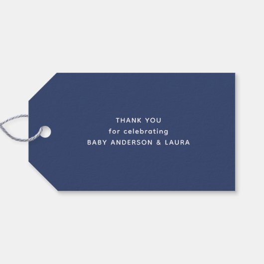 AHOY ist eine Baby-Dusche für Jungen Geschenkanhänger (Rückseite Horizontal)