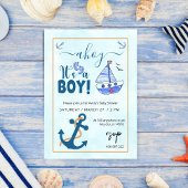Ahoy ist eine Baby-Dusche mit Boy Sailboat Einladung
