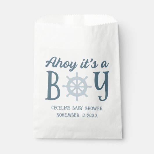 Ahoy ist eine Baby-Kinderdusche Geschenktütchen (Vorderseite)