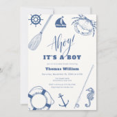 Ahoy ist eine Baby-Kinderspülung Einladung (Vorderseite)