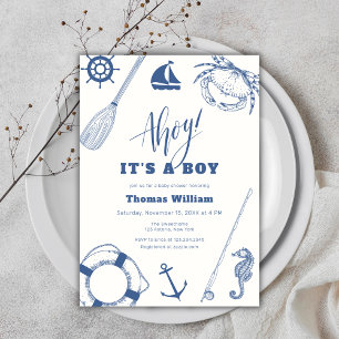 Ahoy ist eine Baby-Kinderspülung Einladung