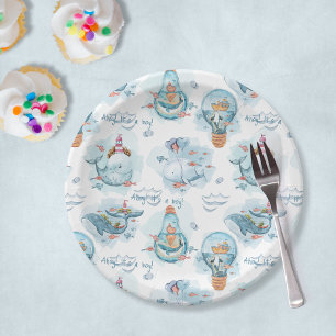 Ahoy ist eine Niedliche Whale-Tisch-Dekoration Kin Pappteller