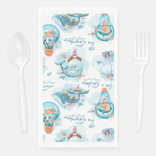 Ahoy ist eine Niedliche Whale-Tisch-Dekoration Kin Serviette