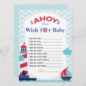 Ahoy It is a Boy Baby Shower Advice Card Einladung (Vorne/Hinten)
