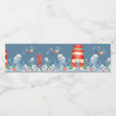 Ahoy It is a Boy Blue Nautical Baby Shower Wasserflaschenetikett (Einzelnes Label)